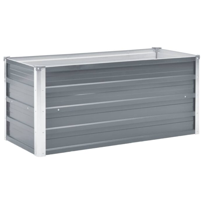 Lit surélevé de jardin Acier galvanisé 100x40x45 cm Gris – Image 2