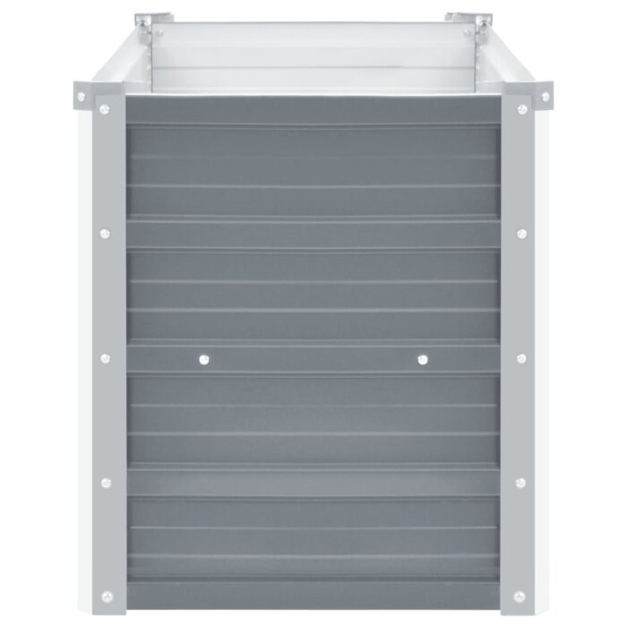 Lit surélevé de jardin Acier galvanisé 100x40x45 cm Gris – Image 4