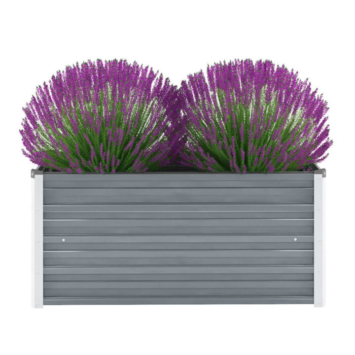 Lit surélevé de jardin Acier galvanisé 100x40x45 cm Gris – Image 1