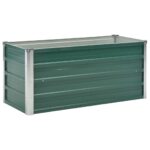 Lit surélevé de jardin Acier galvanisé 100x40x45 cm Vert – Image 2