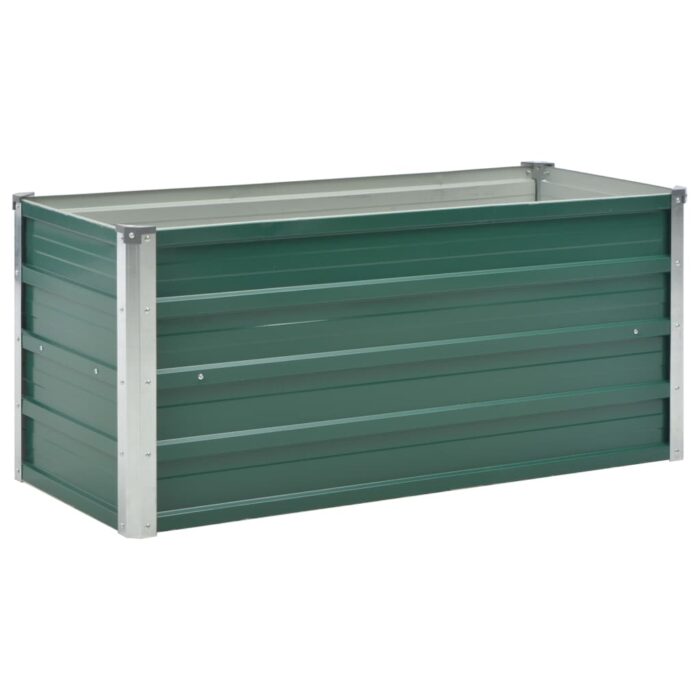 Lit surélevé de jardin Acier galvanisé 100x40x45 cm Vert – Image 2