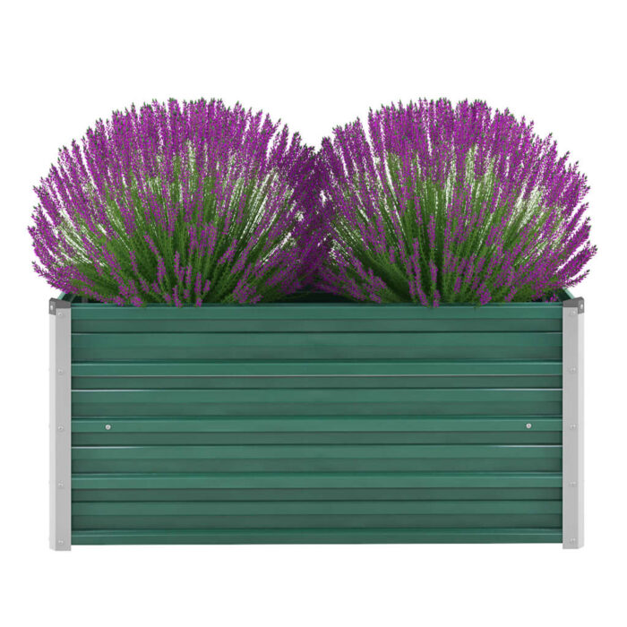 Lit surélevé de jardin Acier galvanisé 100x40x45 cm Vert – Image 1