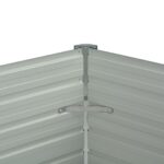 Lit surélevé de jardin Acier galvanisé 129x129x77 cm Vert – Image 4