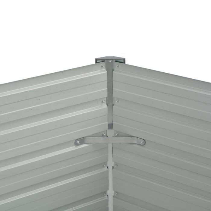 Lit surélevé de jardin Acier galvanisé 129x129x77 cm Vert – Image 4