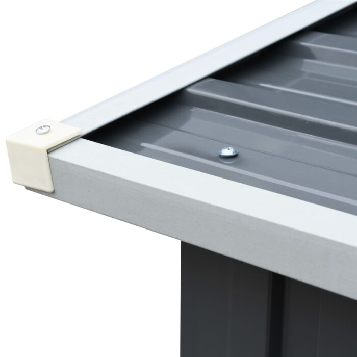 Abri de stockage de bois Acier galvanisé 172x91x154 cm Gris – Image 3