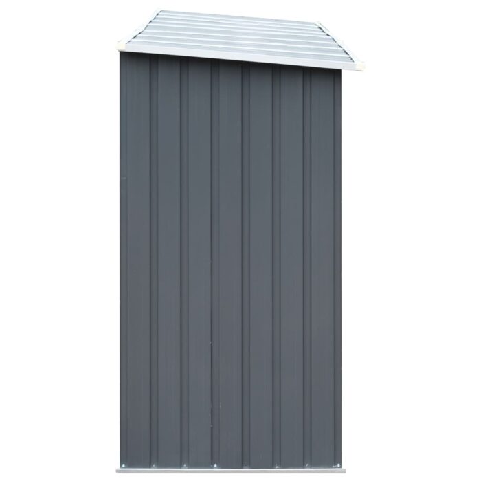 Abri de stockage de bois Acier galvanisé 330x84x152 cm Gris – Image 2