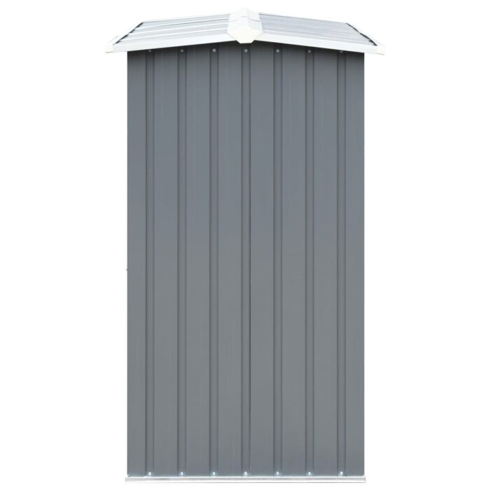 Abri de stockage de bois Acier galvanisé 330x92x153 cm Gris – Image 2