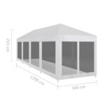 Tente de réception avec 10 parois en maille 12 x 3 m – Image 5