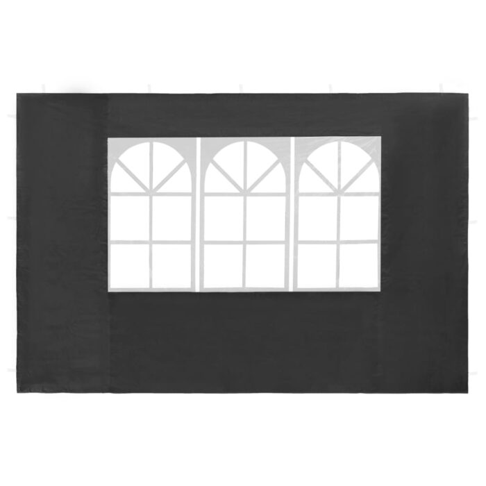 Paroi de tente de réception 2 pcs avec fenêtre PE Anthracite – Image 2