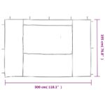 Paroi de tente de réception 2 pcs avec fenêtre PE Anthracite – Image 3