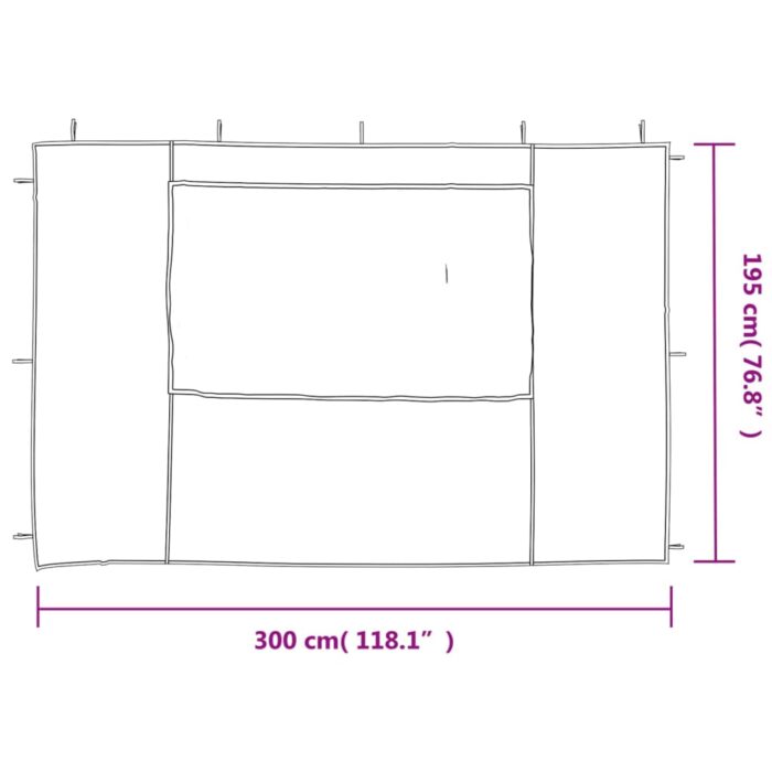 Paroi de tente de réception 2 pcs avec fenêtre PE Anthracite – Image 3