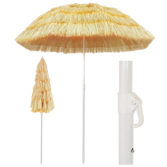 VXL8718475709633_a_en_hd_1.jpg Parasol de plage Naturel 180 cm Style hawaïen – Image 1