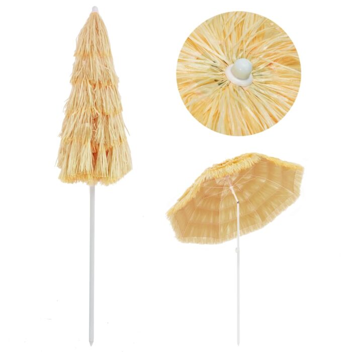 Parasol de plage Naturel 180 cm Style hawaïen – Image 3
