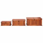 Coffres de rangement 3 pcs Bois d'acacia solide – Image 7