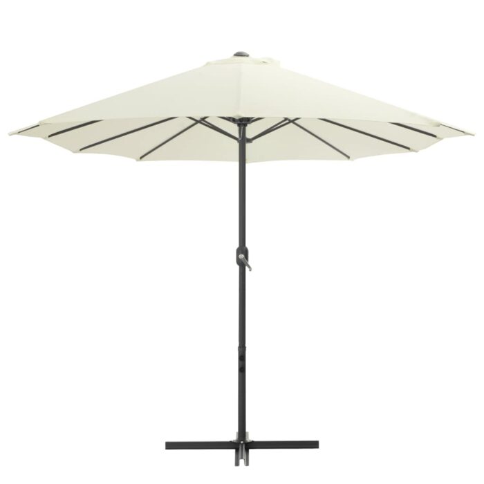 Parasol d'extérieur et poteau en aluminium 460x270 cm sable – Image 2