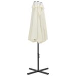 Parasol d'extérieur et poteau en aluminium 460x270 cm sable – Image 5
