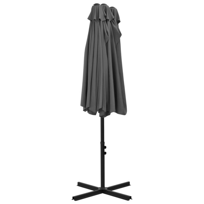 Parasol d'extérieur poteau en aluminium 460x270 cm anthracite – Image 5