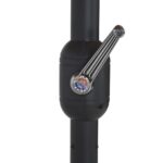 Parasol d'extérieur et poteau en aluminium 460x270 cm taupe – Image 6