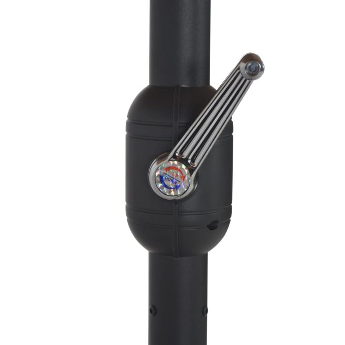 Parasol d'extérieur et poteau en aluminium 460x270 cm taupe – Image 6