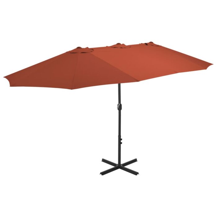 Parasol d'extérieur avec poteau en aluminium terre cuite – Image 1