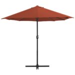 Parasol d'extérieur avec poteau en aluminium terre cuite – Image 2