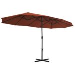 Parasol d'extérieur avec poteau en aluminium terre cuite – Image 3