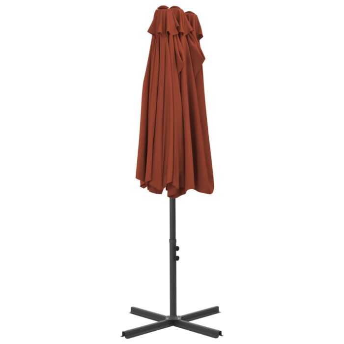 Parasol d'extérieur avec poteau en aluminium terre cuite – Image 4