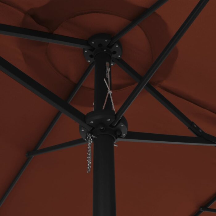 Parasol d'extérieur avec poteau en aluminium terre cuite – Image 5