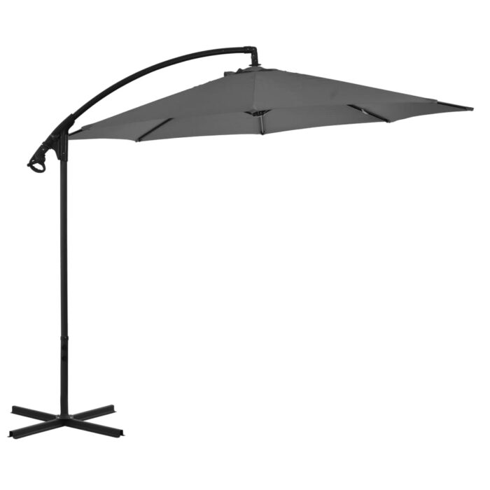 Parasol de jardin en porte-à-feux avec mât en acier anthracite – Image 1