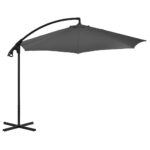 Parasol de jardin en porte-à-feux avec mât en acier anthracite – Image 2