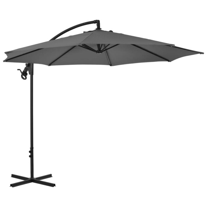 Parasol de jardin en porte-à-feux avec mât en acier anthracite – Image 3
