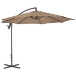 Parasol de jardin en porte-à-feux avec poteau en acier taupe – Image 2