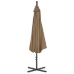 Parasol de jardin en porte-à-feux avec poteau en acier taupe – Image 4