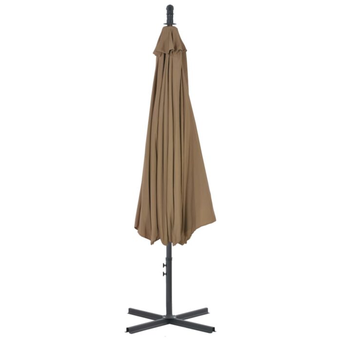 Parasol de jardin en porte-à-feux avec poteau en acier taupe – Image 4