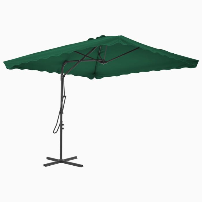 Parasol d'extérieur avec mât en acier 250x250 cm vert – Image 2