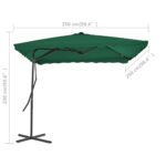Parasol d'extérieur avec mât en acier 250x250 cm vert – Image 5