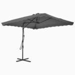 Parasol d'extérieur avec mât en acier 250 x 250 cm Anthracite – Image 2