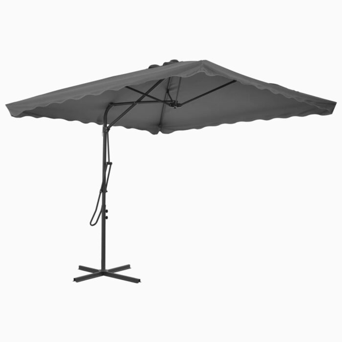 Parasol d'extérieur avec mât en acier 250 x 250 cm Anthracite – Image 2