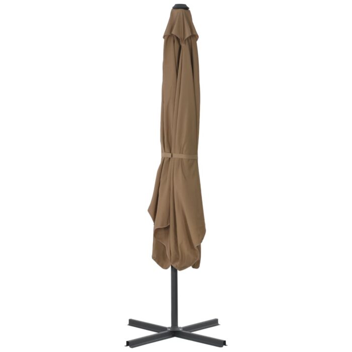Parasol d'extérieur avec poteau en acier 250 x 250 cm Taupe – Image 4