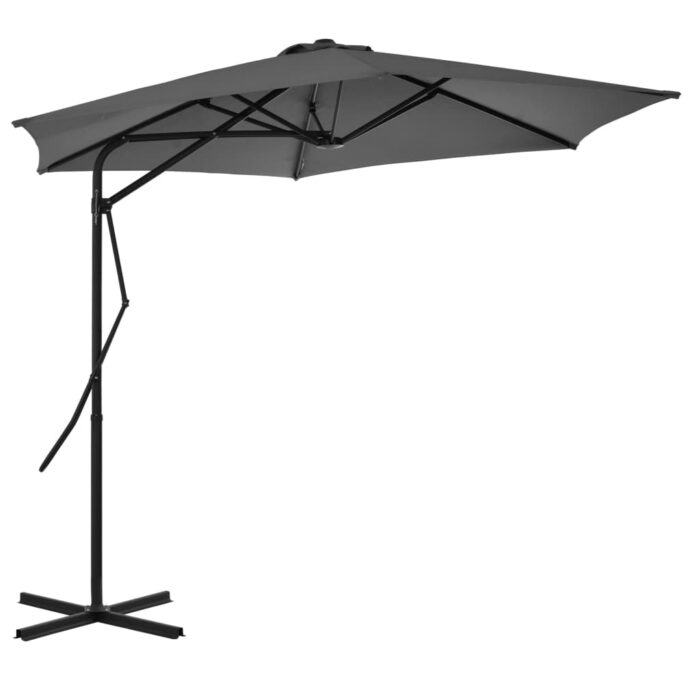 Parasol d'extérieur avec poteau en acier 300 cm Anthracite – Image 2