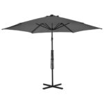 Parasol d'extérieur avec poteau en acier 300 cm Anthracite – Image 3