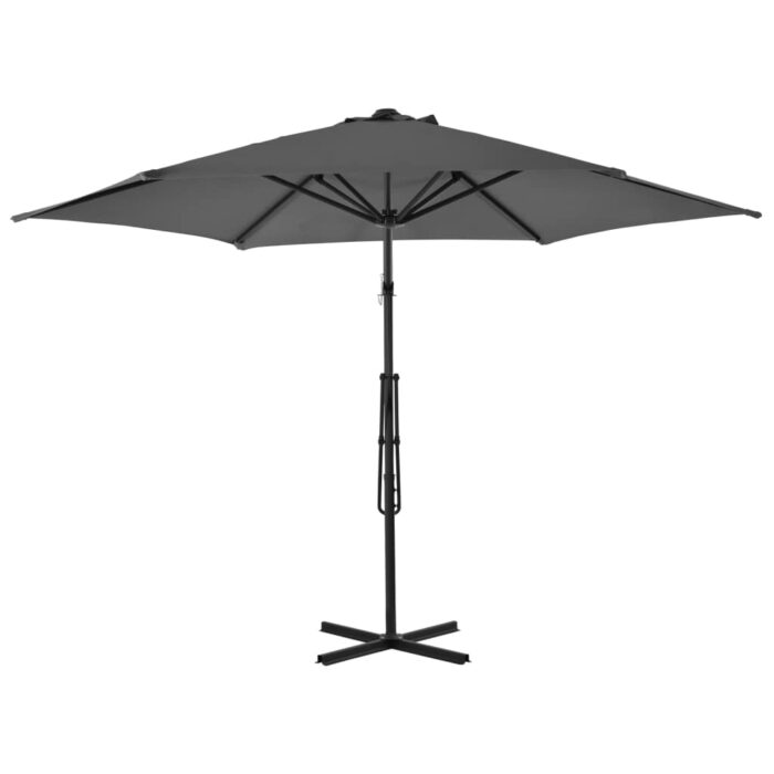 Parasol d'extérieur avec poteau en acier 300 cm Anthracite – Image 3