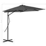 Parasol d'extérieur avec poteau en acier 300 cm Anthracite – Image 6