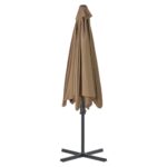 Parasol d'extérieur avec mât en acier 300 cm Taupe – Image 4