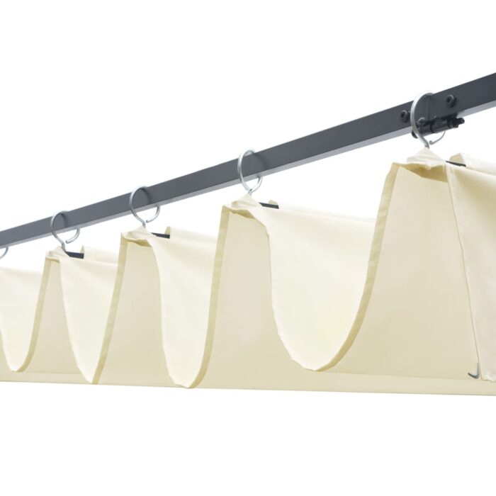 Tonnelle avec toit Résine tressée 300x300x200cm Marron et crème – Image 2