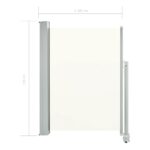 Auvent latéral rétractable de patio 100 x 300 cm Blanc cassé – Image 6
