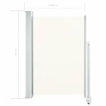 Auvent latéral rétractable de patio 120 x 300 cm Blanc cassé – Image 6