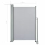 Auvent latéral rétractable de patio 120 x 300 cm Gris – Image 6