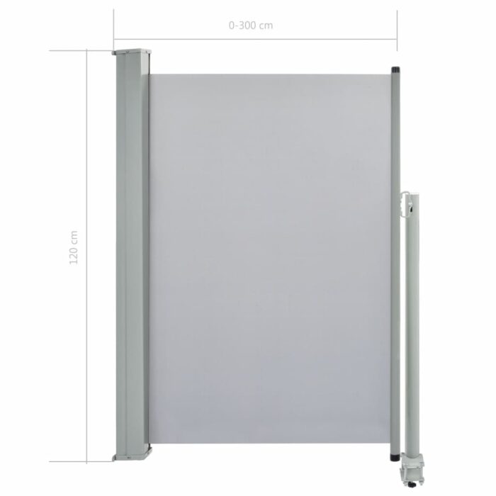 Auvent latéral rétractable de patio 120 x 300 cm Gris – Image 6