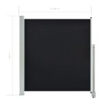 Auvent latéral rétractable de patio 140 x 300 cm Noir – Image 6